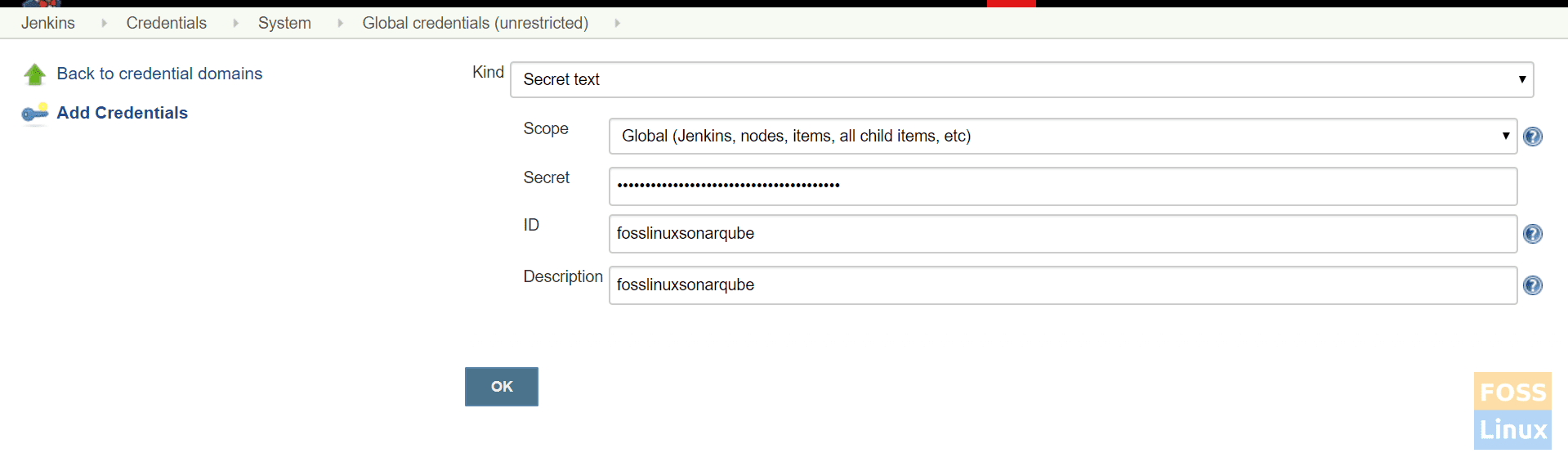 SonarQube Credentials