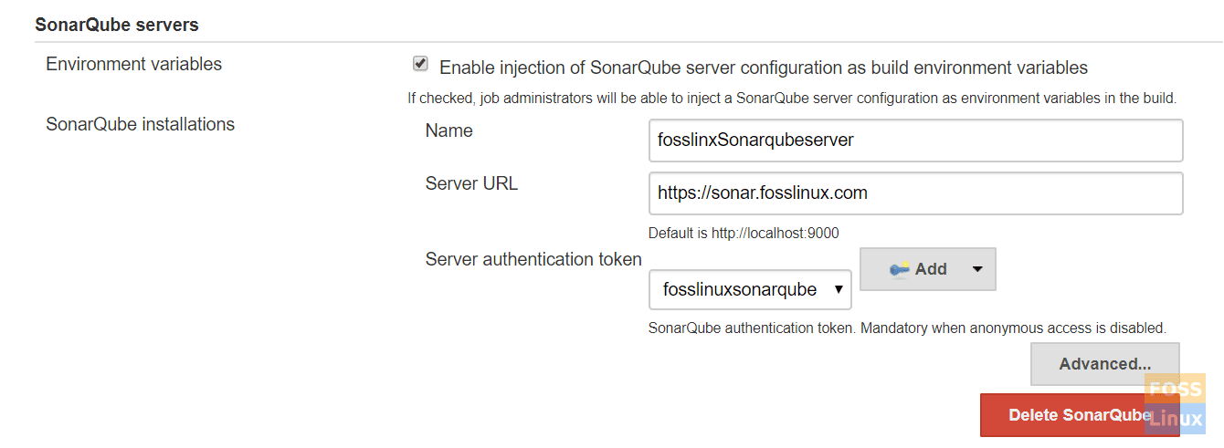SonarQube Server Details