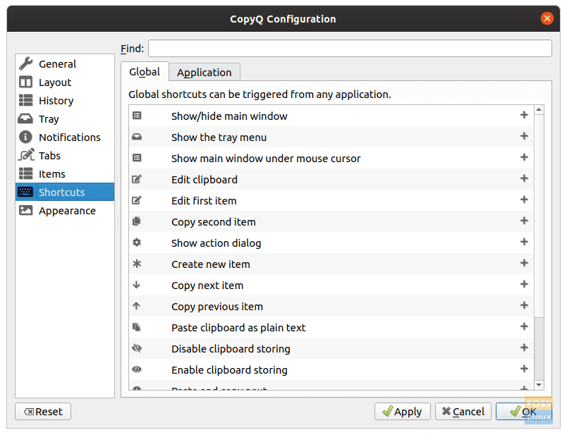 Keyboard shortcuts