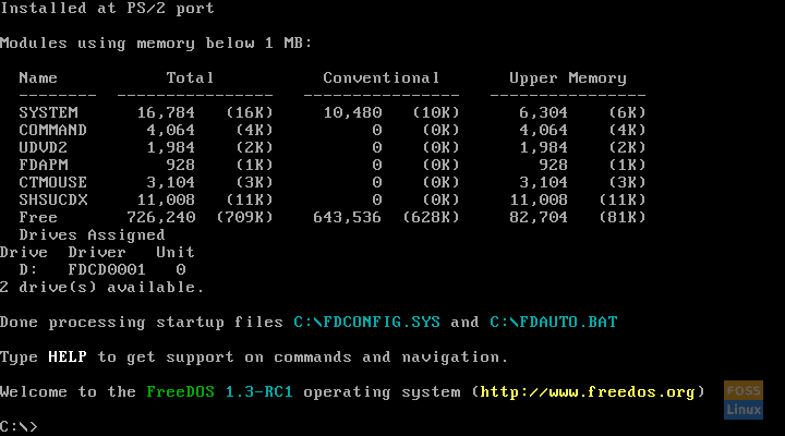 FreeDOS 1.3RC1