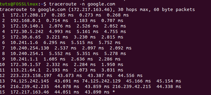 traceroute-option-n
