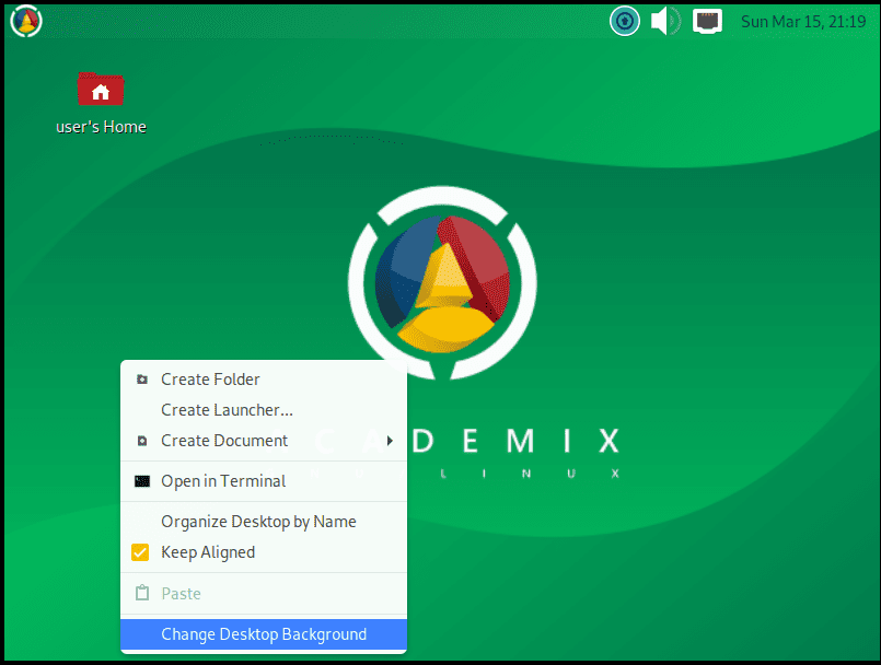 Change Academix desktop background