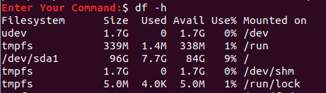 Display Disk Space Usage For the File System In Human Readable Format