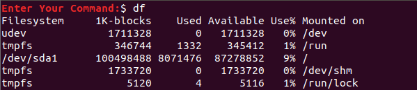 Display Disk Space Usage For All the File System