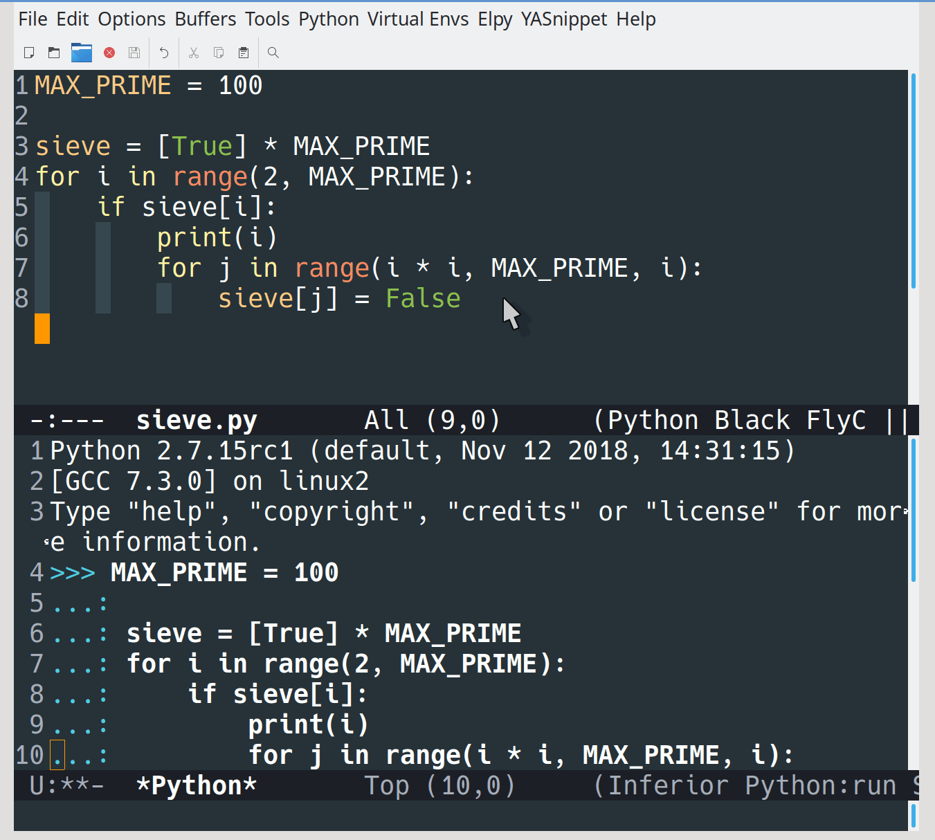 GNU Emacs Python IDE