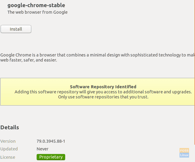 Install Google Chrome from Ubuntu Software Center