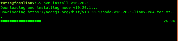 Install Node version using NVM
