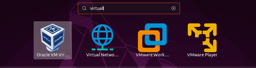 Launch VirtualBox from application manager