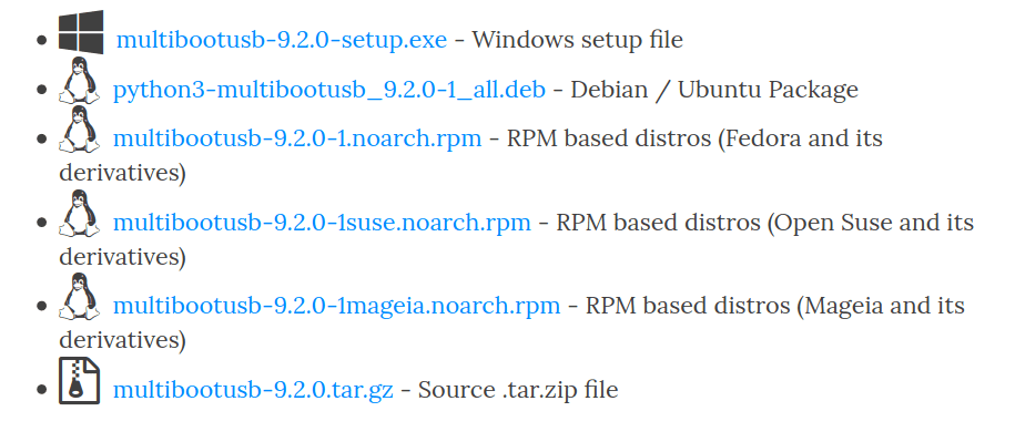 MultiBootUSB Downloads page