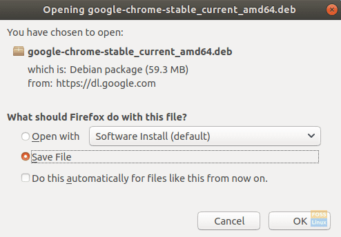 Save Google Chrome Download File