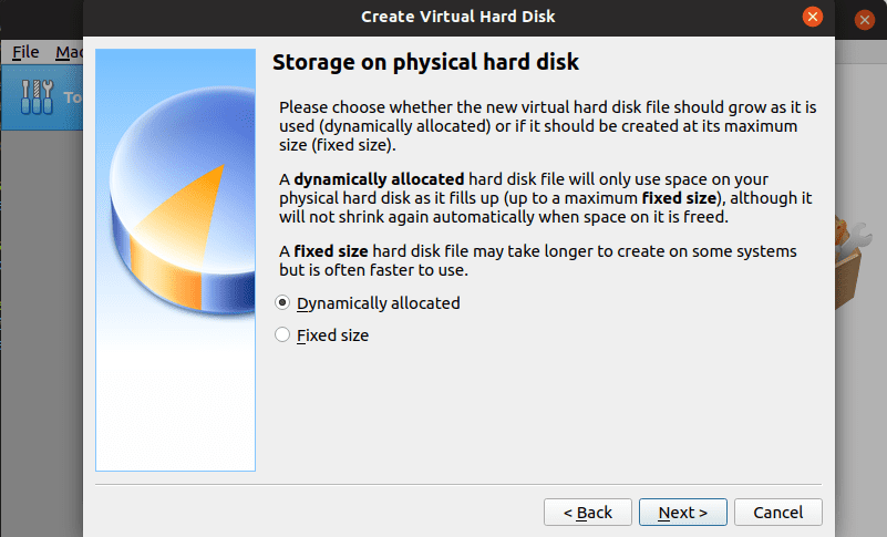Select storage on physical drive
