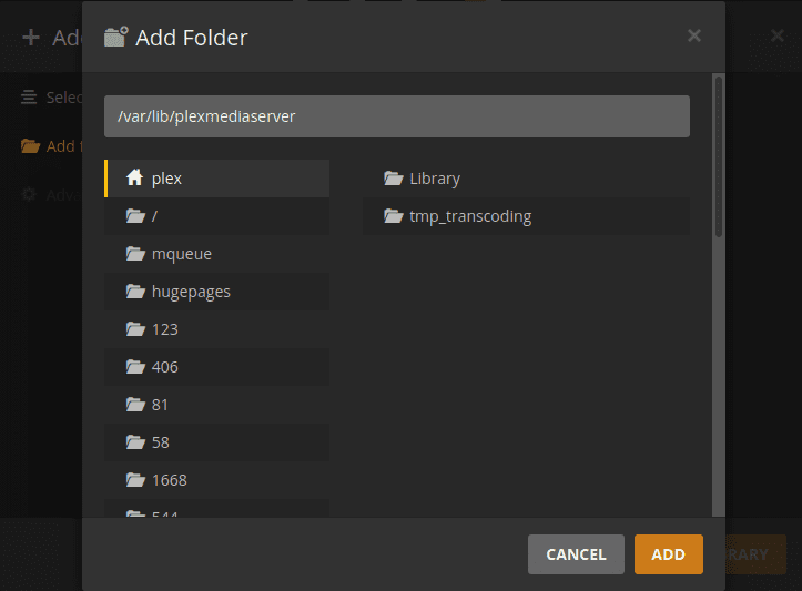 Select the Media Folder