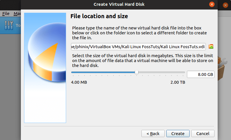 Set File location size