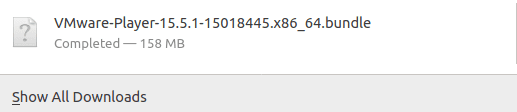 VM Workstation Player Downloaded Successfully