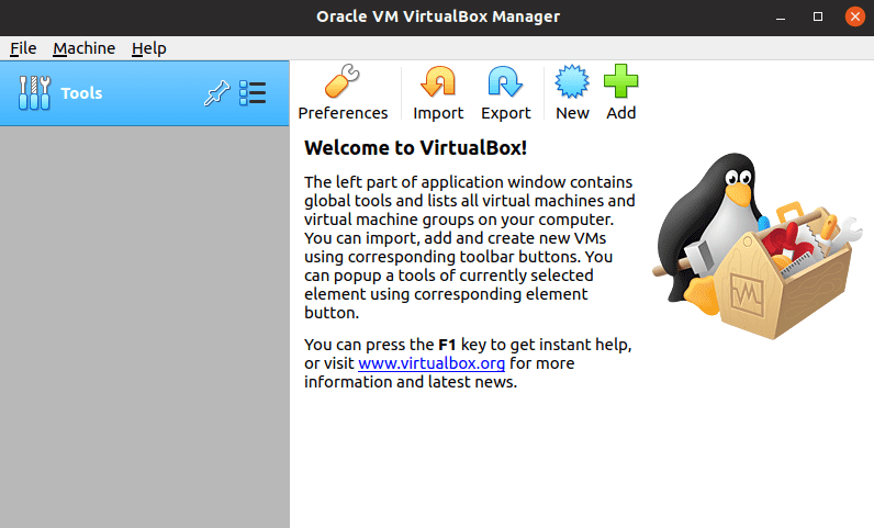 VirtualBox 6.1 Window