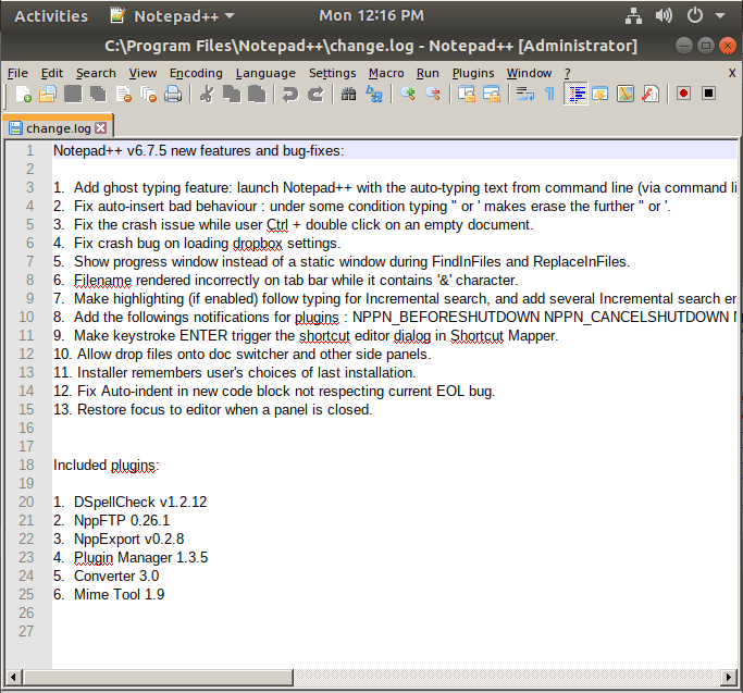 Welcome To Notepad++ On Ubuntu Using Wine