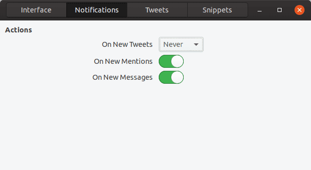 Notification settings