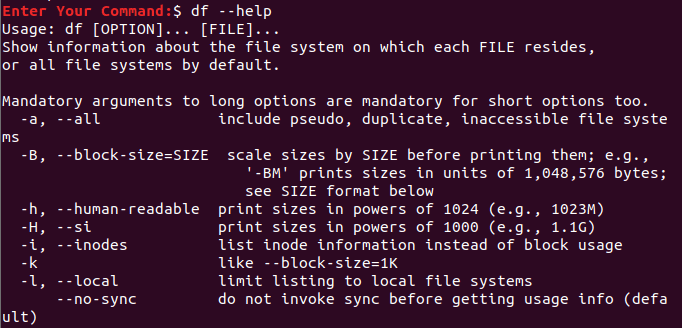 df Command More Information