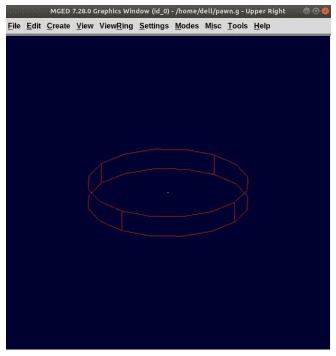 Cylinder Base Representation on MGED Graphics Window