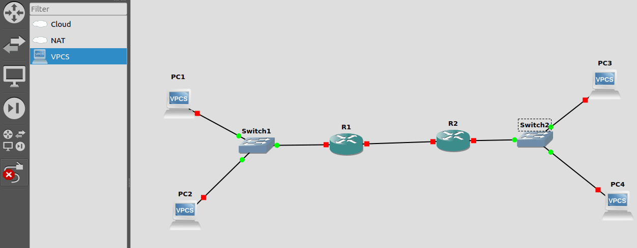 GNS3 - Connect the devices using cables