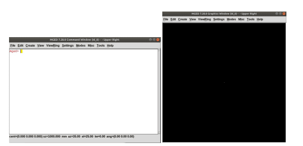 MGED Command Window and Graphics Window