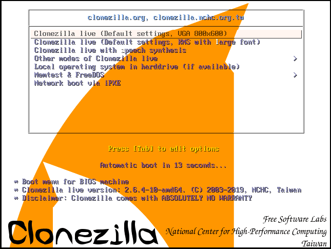 CloneZilla-Boot-Menu