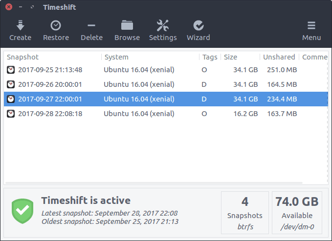 Timeshift Ubuntu