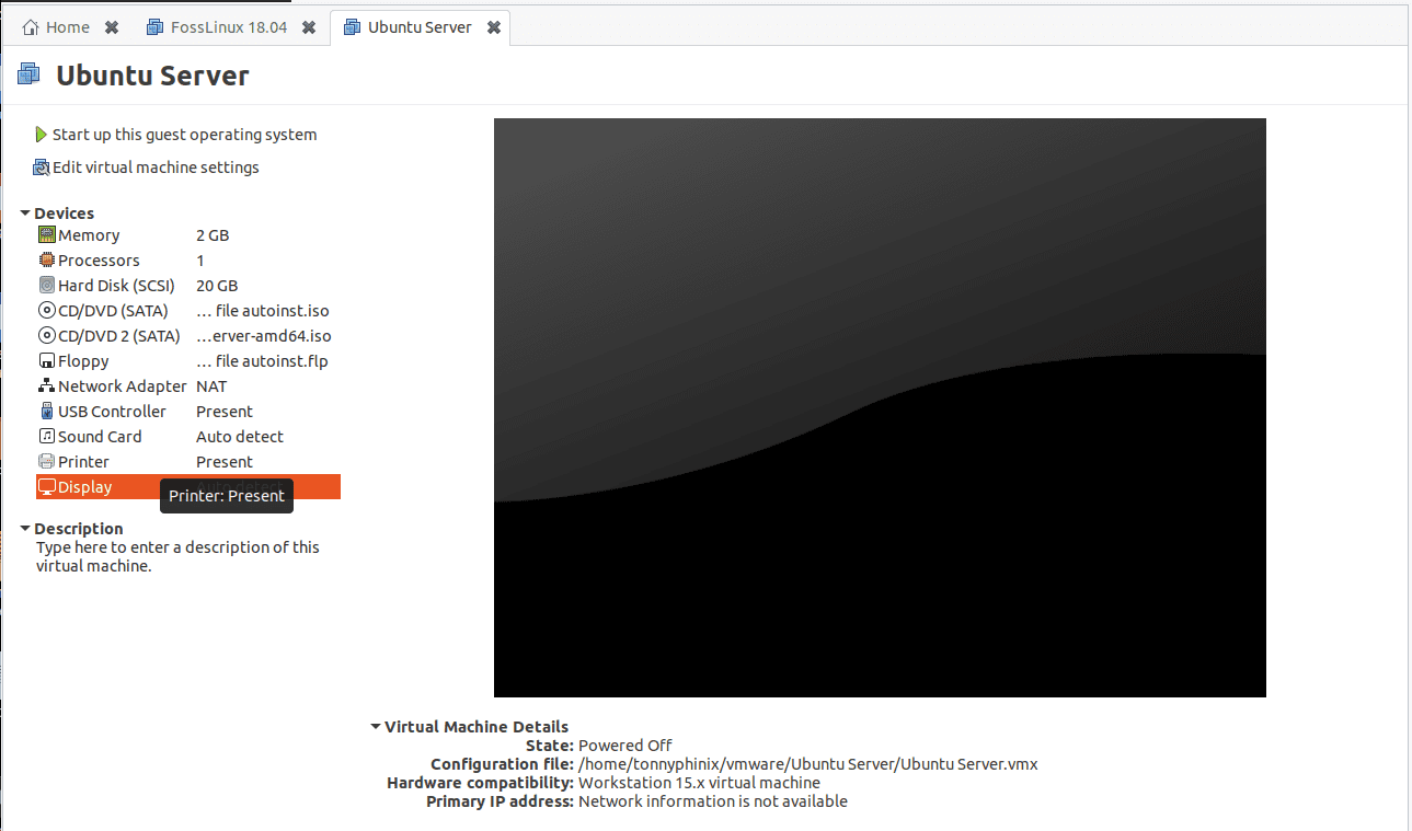 Ubuntu Server as Virtual Machine on Vmware