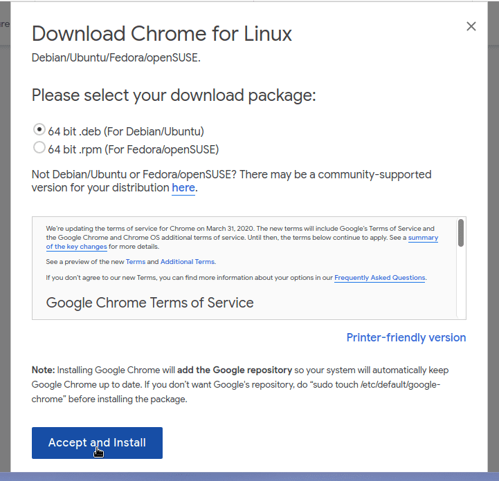 Download Chrome for Linux