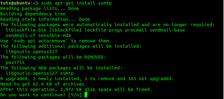 Install ssmtp in Ubuntu