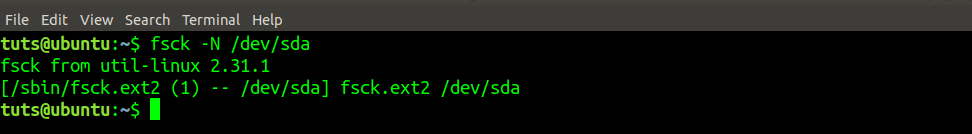 fsck -N _dev_sda