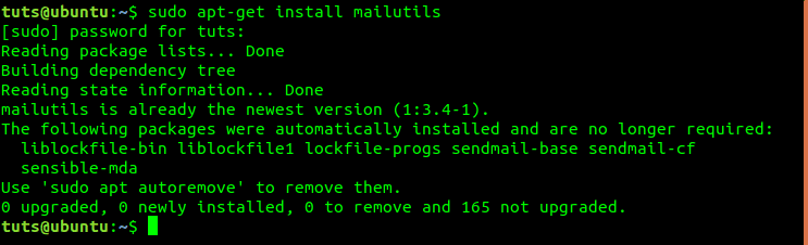 Install mailutils in Ubuntu/Debian