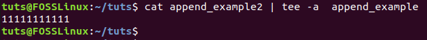 Append Using tee Command