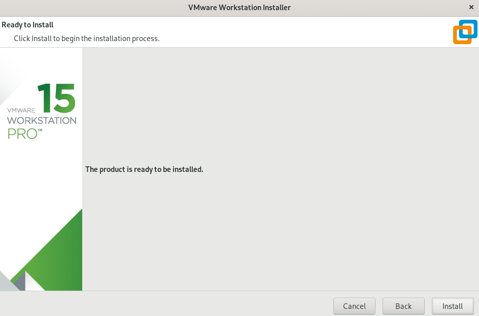 Begin VMware installation