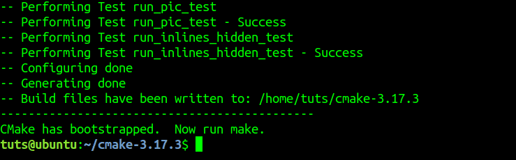 CMake bootstrapped succesfully