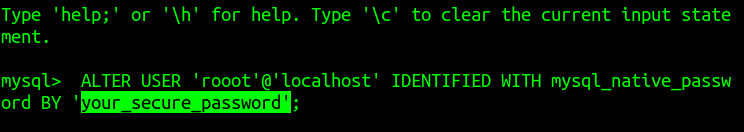 Change root authentication