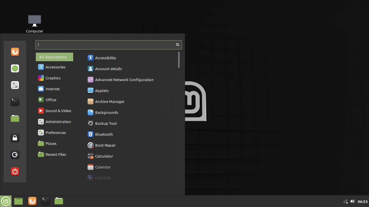 Cinnamon Start Menu