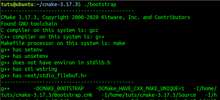 Configure and Install CMake
