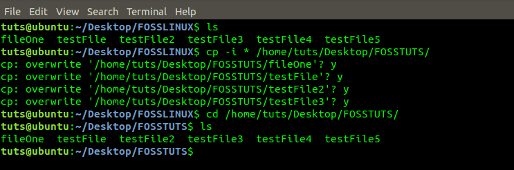 Copy Files Intercatively with -i parameter