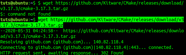 Download Source code using wget