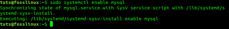 Enable mysql service on boot