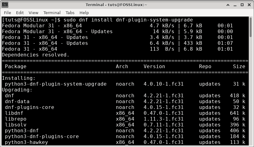 System Upgrade Plugin Installation