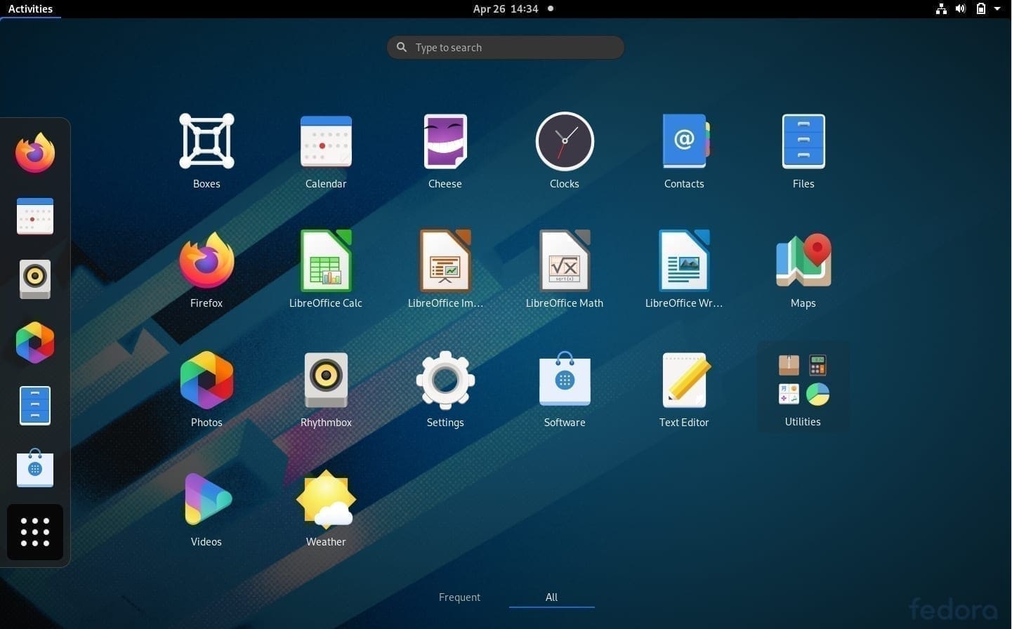 GNOME 3.36 Application Launcher