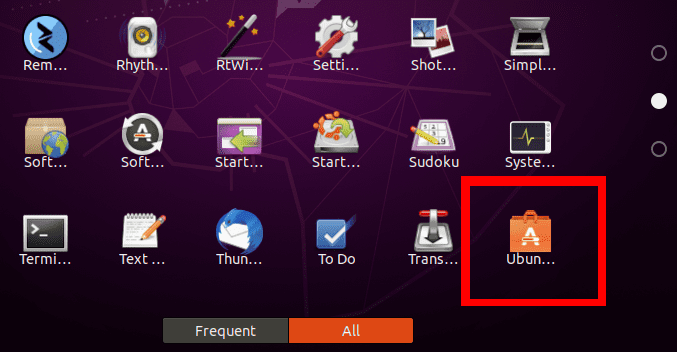 Launch Software Install from Ubuntu Applications