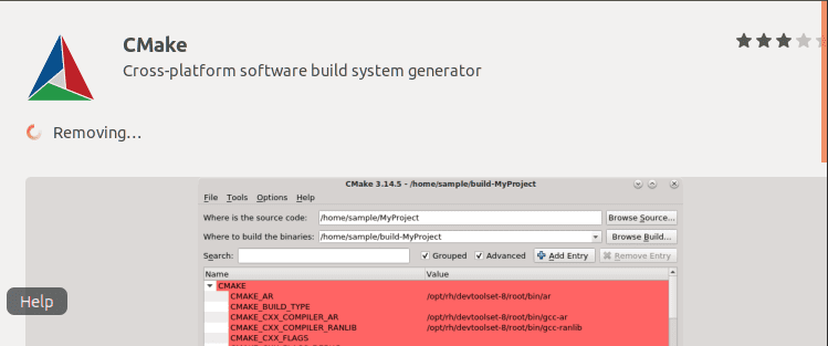 Removing CMake on Ubuntu