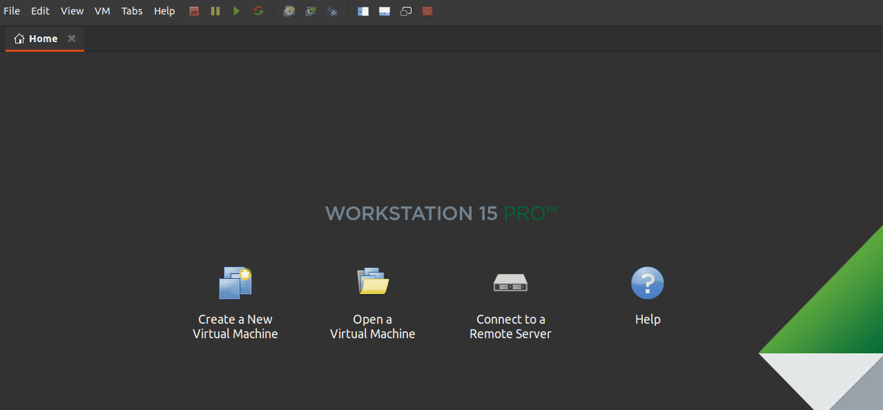 VMware Workstation Home Screen