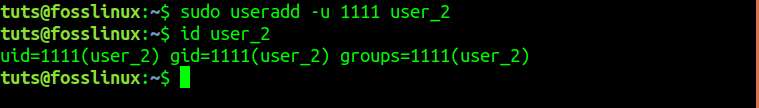 Create a User with a new UID