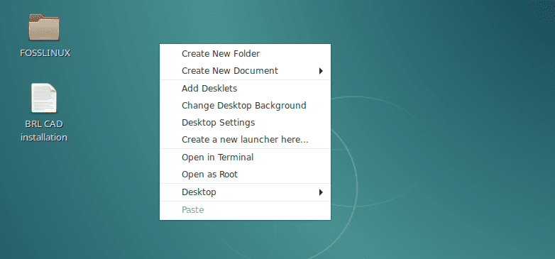 Desktop Menu.