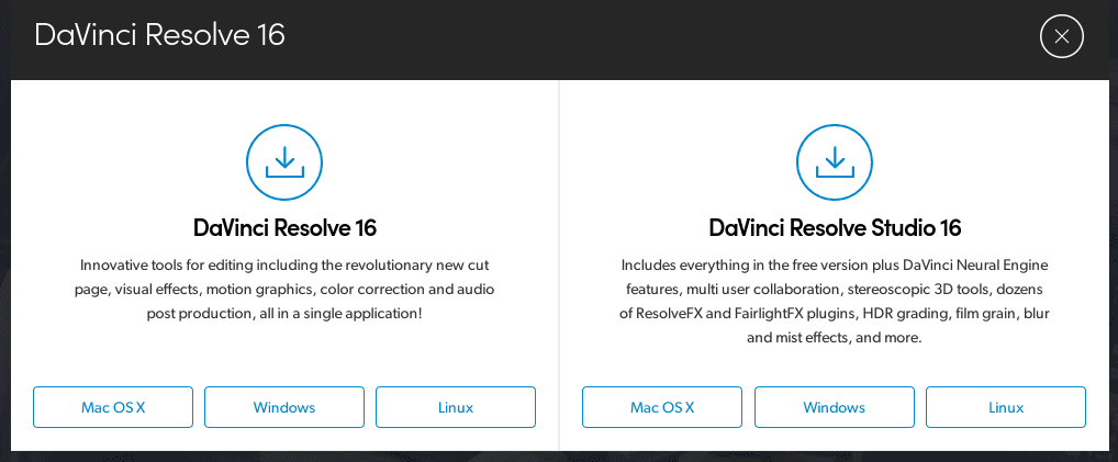 Download Davinci Resolve