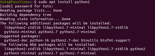 Install Python2 in Ubuntu 20.04 LTS